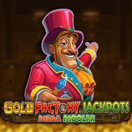 Gold Factory Jackpots Mega Moolah logo – Jackpots by Aurum Signature Studios at SpinDog Casino