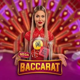 Mega Baccarat slot logo by Pragmatic Play at SpinDog Casino
