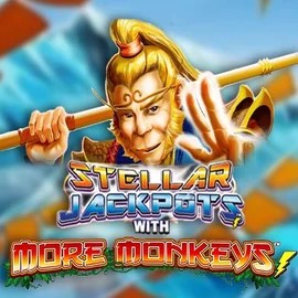 Stellar Jackpots with More Monkeys online game logo by Lightning Box Game on spins-dog.nl